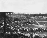 Hilltop Park 1908 - overflow crowd on field